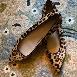 JCrew Leopard Print calf skin flats